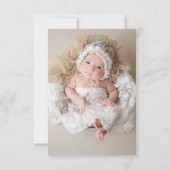 赤ちゃんシャワーありがとう両面フォトベロフェイクム サンキューカード (裏面)