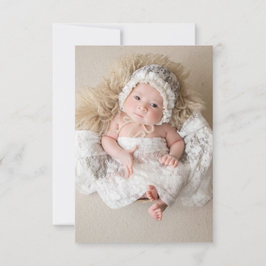 赤ちゃんシャワーありがとう両面フォトベロフェイクム サンキューカード (裏面)