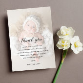 赤ちゃんシャワーありがとう両面フォトベロフェイクム サンキューカード