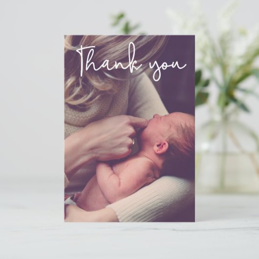 赤ちゃんシャワーありがとう写真誕生発表 サンキューカード (スタンド正面)