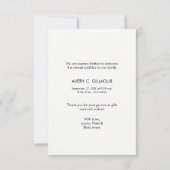 赤ちゃんシャワーありがとう写真誕生発表 サンキューカード (裏面)