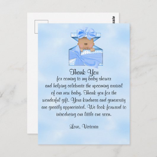 赤ちゃんシャワーありがとう男の赤ちゃん民族 ポストカード (正面/裏面)