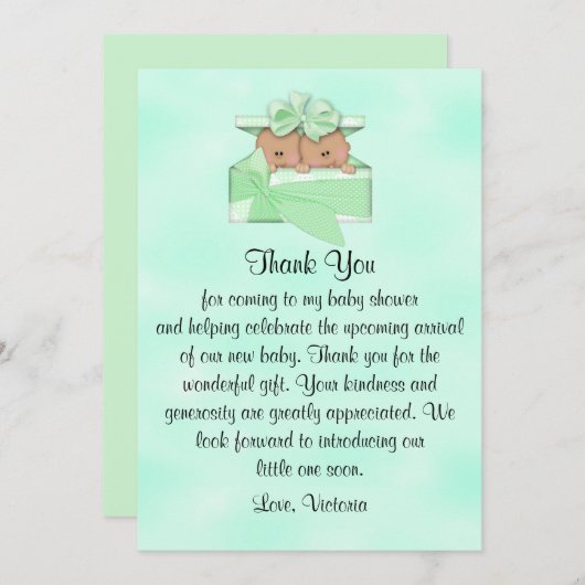 赤ちゃんシャワーありがとう男女兼用民族 招待状 (正面/裏面)