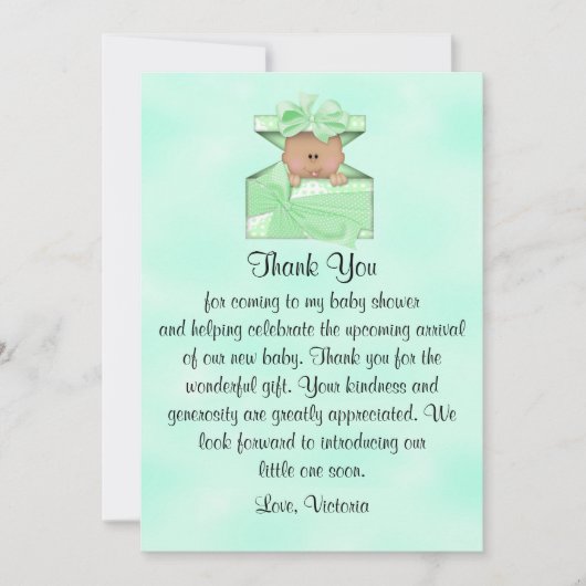 赤ちゃんシャワーありがとう男女兼用民族 招待状 (正面)