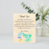 赤ちゃんシャワーありがとう男女兼用象 ポストカード (スタンド正面)