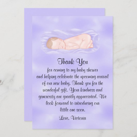 赤ちゃんシャワーありがとう男女兼用 招待状 (正面/裏面)