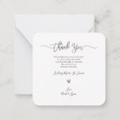 赤ちゃんシャワーありがとうDIYカラースクリプトノートカード ノートカード (裏面)