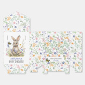 赤ちゃんシャワーいくつかのバニーの野生の花 フェイバーボックス (見開き)