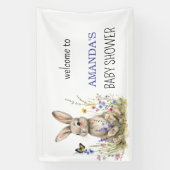 赤ちゃんシャワーいくつかのバニーの野生の花 横断幕 (縦)