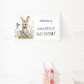 赤ちゃんシャワーいくつかのバニーの野生の花 横断幕 (インサイチュ)