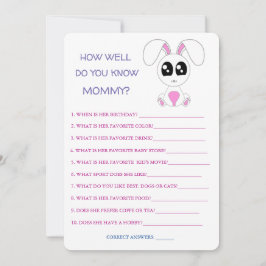 赤ちゃんシャワーうさぎ、どのくらいよく母を知っている 招待状