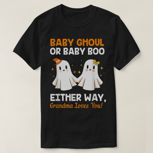赤ちゃんシャワーおばあちゃんハロウィンジェンダーの表示ブース Tシャツ (デザイン正面)