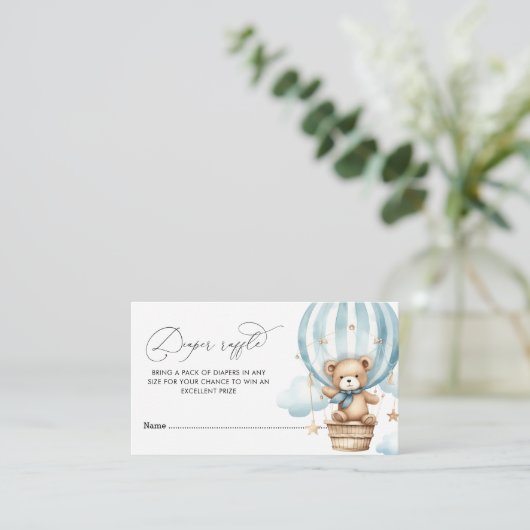 赤ちゃんシャワーおむつラッフルを心待ち エンクロージャーカード (スタンド正面)
