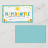 赤ちゃんシャワーおむつラッフルカードサンシャインボーイブルー エンクロージャーカード (正面/裏面)