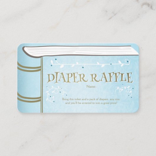 赤ちゃんシャワーおむつラッフルカードストーリーブックフェアリー エンクロージャーカード (正面)