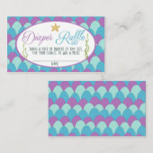 赤ちゃんシャワーおむつラッフルカードマーメイドパープル エンクロージャーカード (正面/裏面)