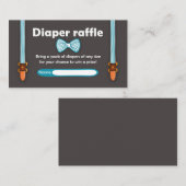 赤ちゃんシャワーおむつラッフルカードリトルマン エンクロージャーカード (正面/裏面)