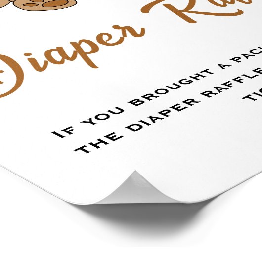 赤ちゃんシャワーおむつラッフルサインを待つことができる ポスター (角)