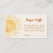 赤ちゃんシャワーおむつラッフルサンシャイン エンクロージャーカード (正面)