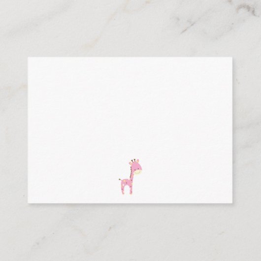 赤ちゃんシャワーおむつラッフルチケット付き/ピンクキリン エンクロージャーカード (裏面)