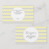 赤ちゃんシャワーおむつラッフルチケット、黄色の灰色 エンクロージャーカード (正面/裏面)