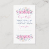 赤ちゃんシャワーおむつラッフルピンクの花水色 エンクロージャーカード (正面)