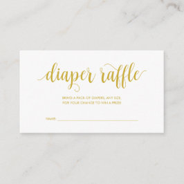 赤ちゃんシャワーおむつラッフルモダン、素朴金ゴールド エンクロージャーカード