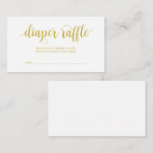 赤ちゃんシャワーおむつラッフルモダン、素朴金ゴールド エンクロージャーカード (正面/裏面)