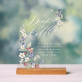 赤ちゃんシャワーおむつラッフルワイルドベリー&フラワー アクリルサイン (ニュートラル)