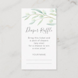 赤ちゃんシャワーおむつラッフル緑の水色 エンクロージャーカード