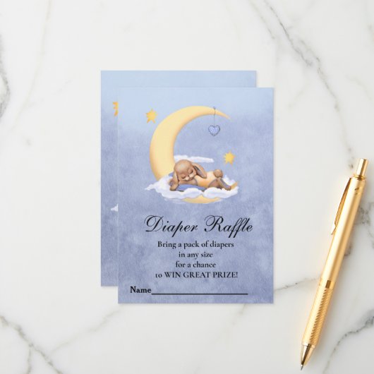 赤ちゃんシャワーおむつラッフル エンクロージャーカード (正面/裏面インサイチュ)