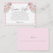 赤ちゃんシャワーおむつラッフル |赤おもしろいちゃんシャワーピンク エンクロージャーカード (正面/裏面)