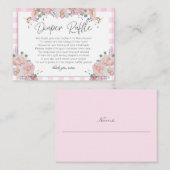 赤ちゃんシャワーおむつラッフル | BOHO赤ちゃんシャワーピンク エンクロージャーカード (正面/裏面)