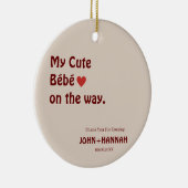赤ちゃんシャワーおもしろいの途中でかわいいベベ セラミックオーナメント (右)