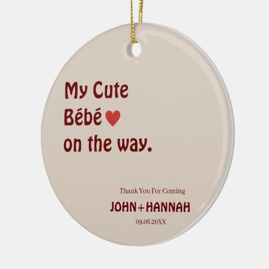 赤ちゃんシャワーおもしろいの途中でかわいいベベ セラミックオーナメント (左)