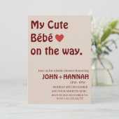 赤ちゃんシャワーおもしろいの途中でかわいいベベ 招待状 (スタンド正面)