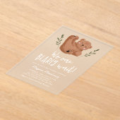 赤ちゃんシャワーお洒落を心待ちにする アクリル招待状 (レイダウン)