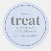 赤ちゃんシャワーお洒落ライトブルーかわいいシンプル治療 ラウンドシール (正面)