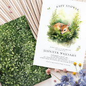 赤ちゃんシャワーお洒落鹿の水色 招待状