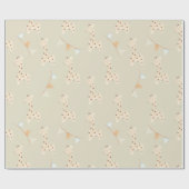 赤ちゃんシャワーかわいいキリン ラッピングペーパー (フラット)