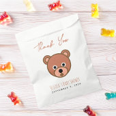 赤ちゃんシャワーかわいいクマ茶色ありがとうスクリプト フェイバーバッグ