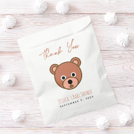 赤ちゃんシャワーかわいいクマ茶色ありがとうスクリプト フェイバーバッグ