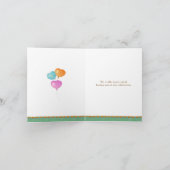 赤ちゃんシャワーかわいいサイの水色サンキューカード サンキューカード (内部)