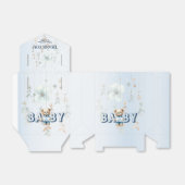 赤ちゃんシャワーかわいいテディベアブルーフローラ美人 フェイバーボックス (折り畳みなし)