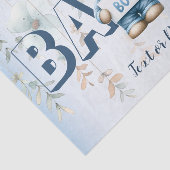 赤ちゃんシャワーかわいいテディベアブルーフローラ美人 薄葉紙 (詳細)