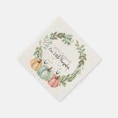 赤ちゃんシャワーかわいいハロウィーンの水の色のカボチャ スタンダードカクテルナプキン (角)