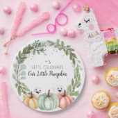 赤ちゃんシャワーかわいいハロウィーンの水の色のカボチャ ペーパープレート (パーティー)