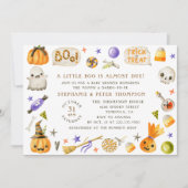 赤ちゃんシャワーかわいいハロウィーンテーマリトルブー シーズンカード (正面)