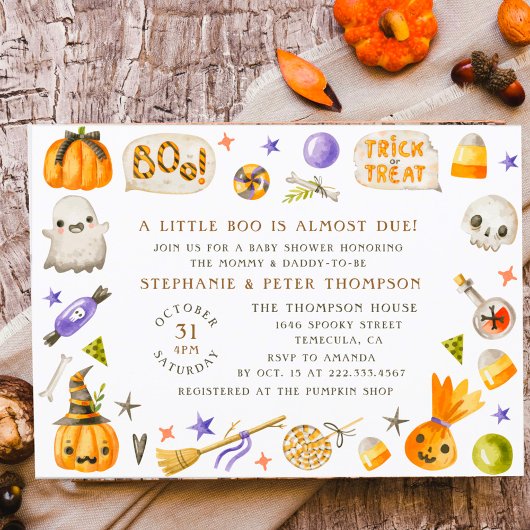 赤ちゃんシャワーかわいいハロウィーンテーマリトルブー シーズンカード