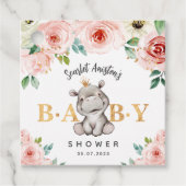 赤ちゃんシャワーかわいいヒポタマスありがとう フェイバータグ (正面)